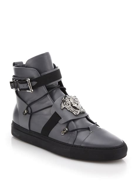 versace leather high top sneakers|Versace high top vintage sneaker.